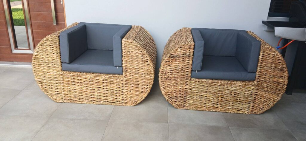 Curved Wicker Sofa
