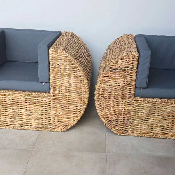 Curved Wicker Sofa