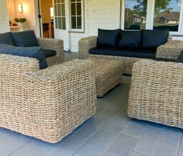 Rattan Media Console